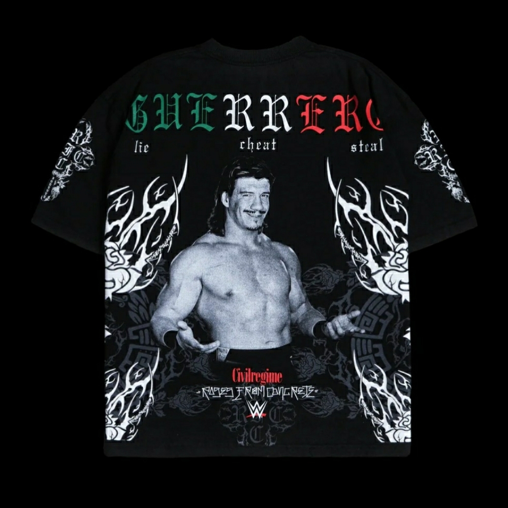 WWE Black and White Eddie Guerrero Graphic Tee